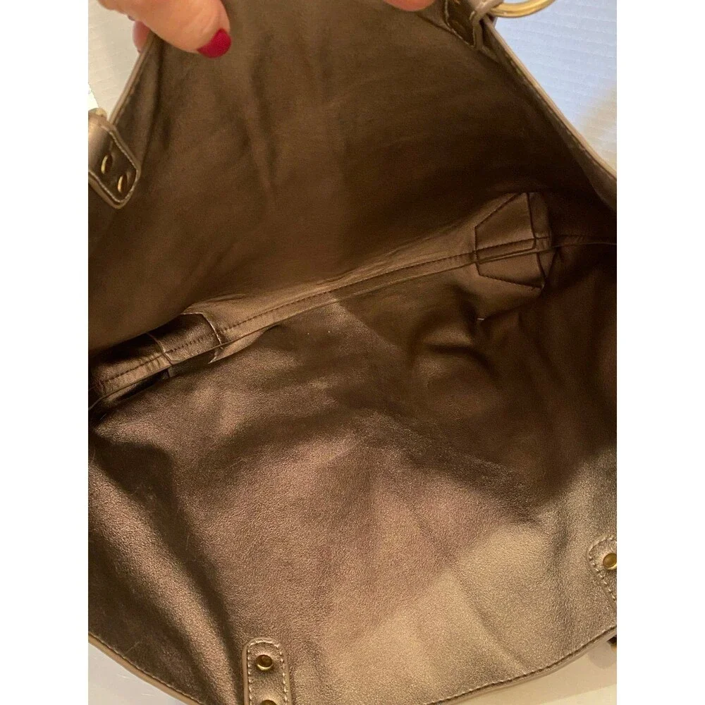 Bronze Metallic Shoulder Bag for‎  Laptop School or Business Large Compartment